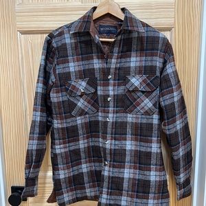 Vintage Woodland brown 50% wool, lined shirt/coat